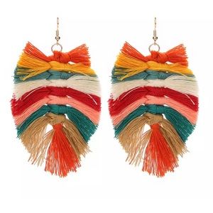 Colorful Bohemian Fringe Tassel Statement Earrings